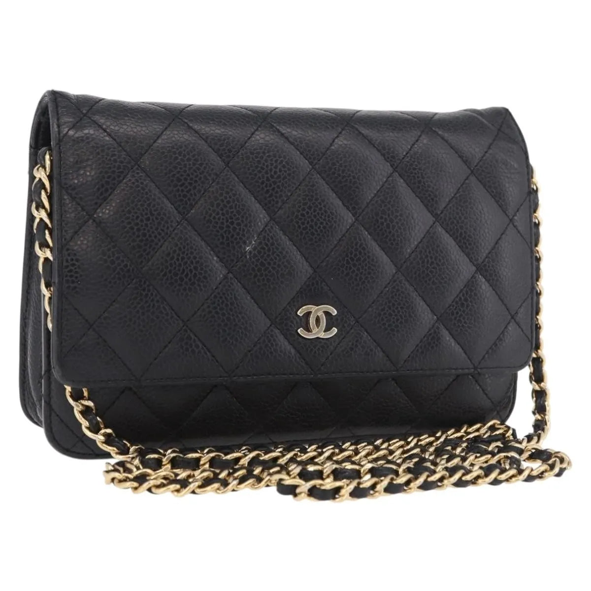 Chanel Chanel Matelassé Cuir Noir Black Leather Black Calfskin Shoulder Bag Bag (Pre-Owned)
