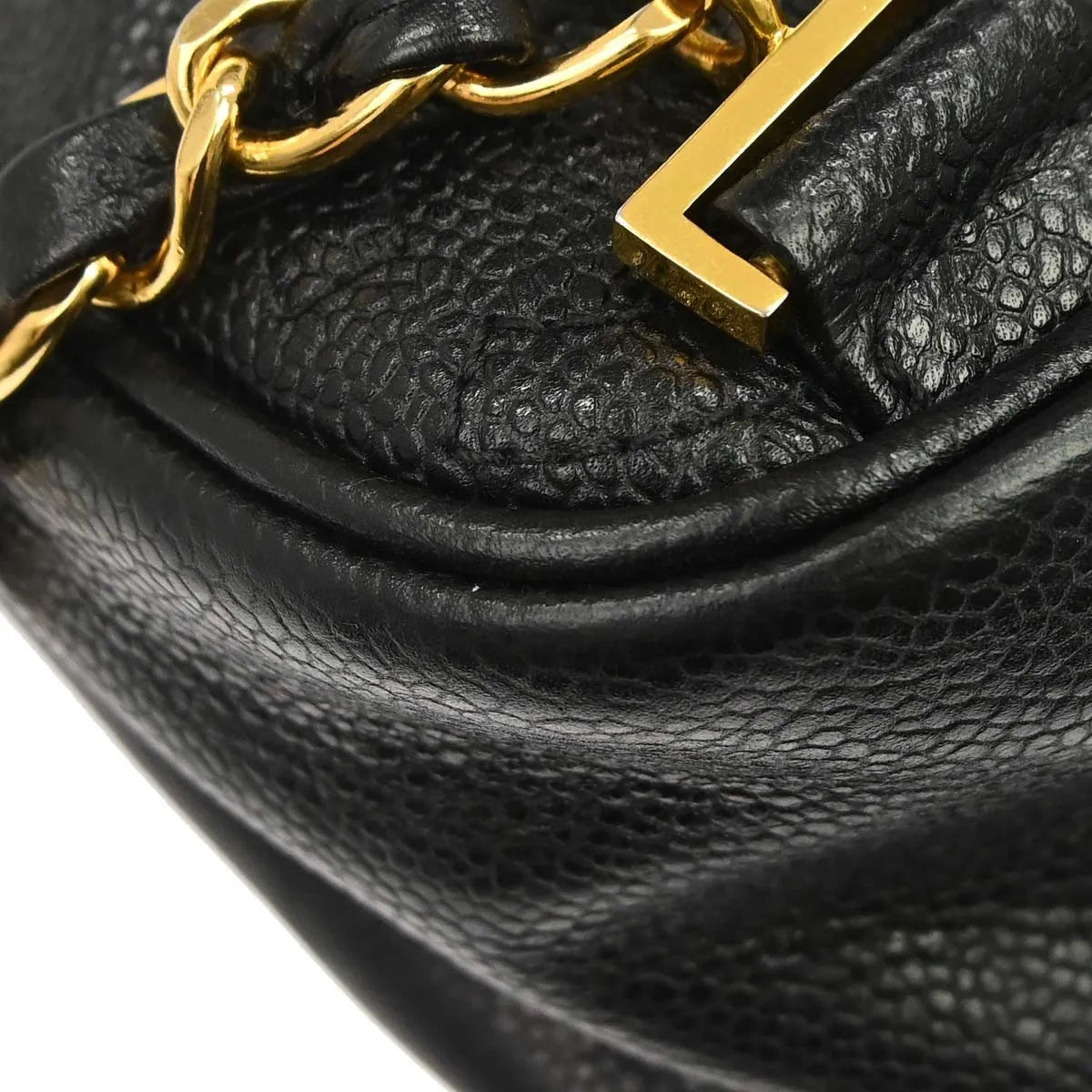 Chanel Vintage Caviar Black Leather Backpack Bag (Pre-Owned)