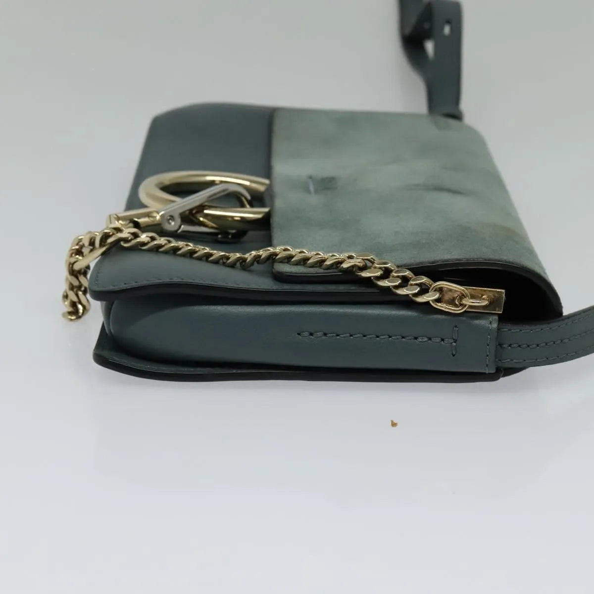 Chloe Faye Shoulder Bag Leather And Suede Blue Suede Shoulder Bag Bag (Pre-Owned)