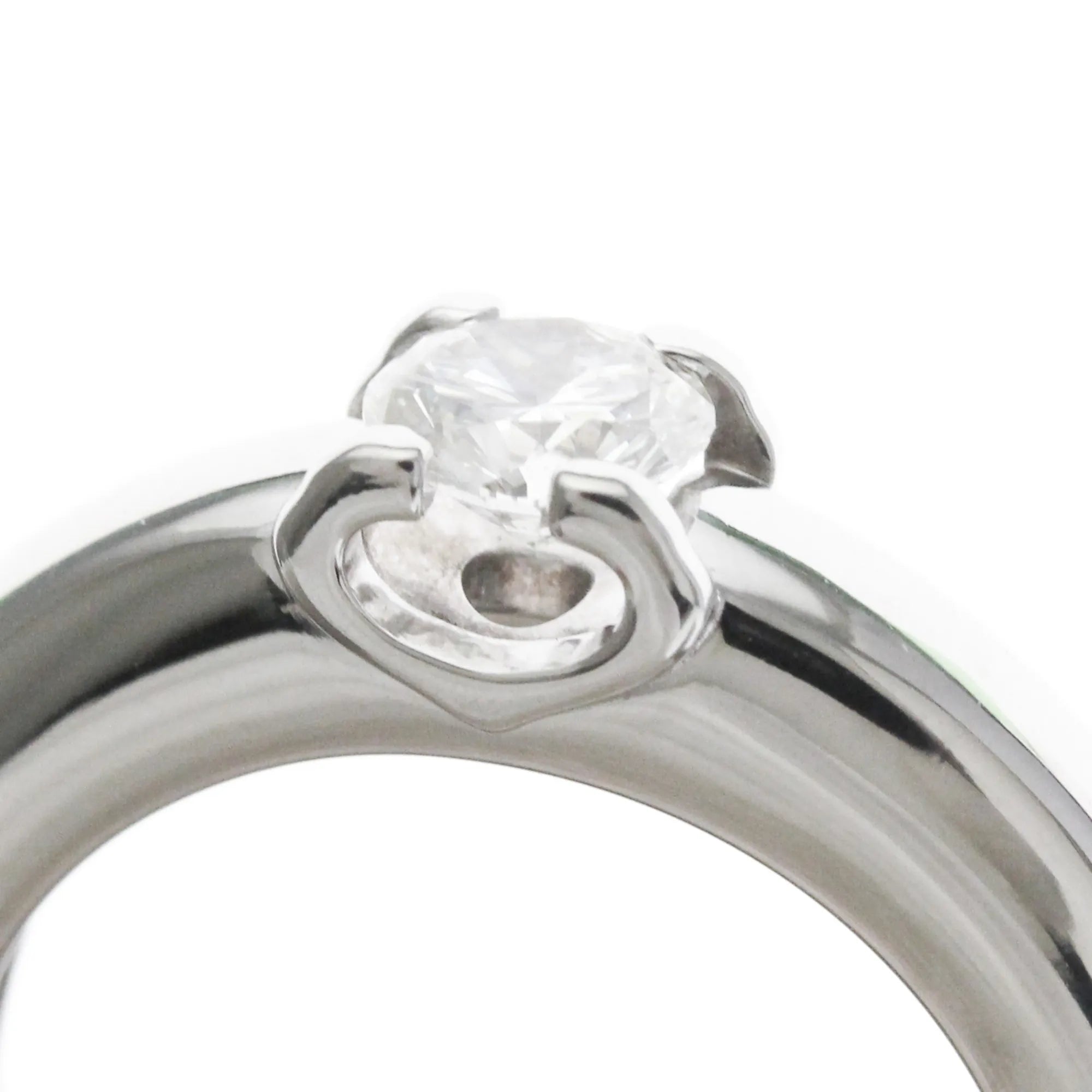 Cartier Ballerine Solitaire Platinum With Rbc Diamond D/Vvs1 Clear White_Gold Ring Jewelry (Pre-Owned)