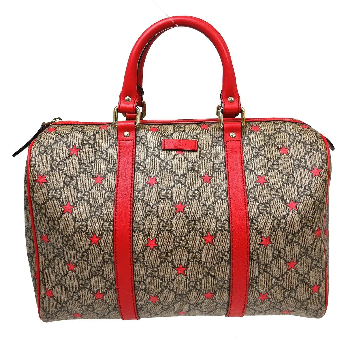 Gucci Vintage Duffle Gg Coated Canvas Beige Canvas Handbag (Pre-Owned)