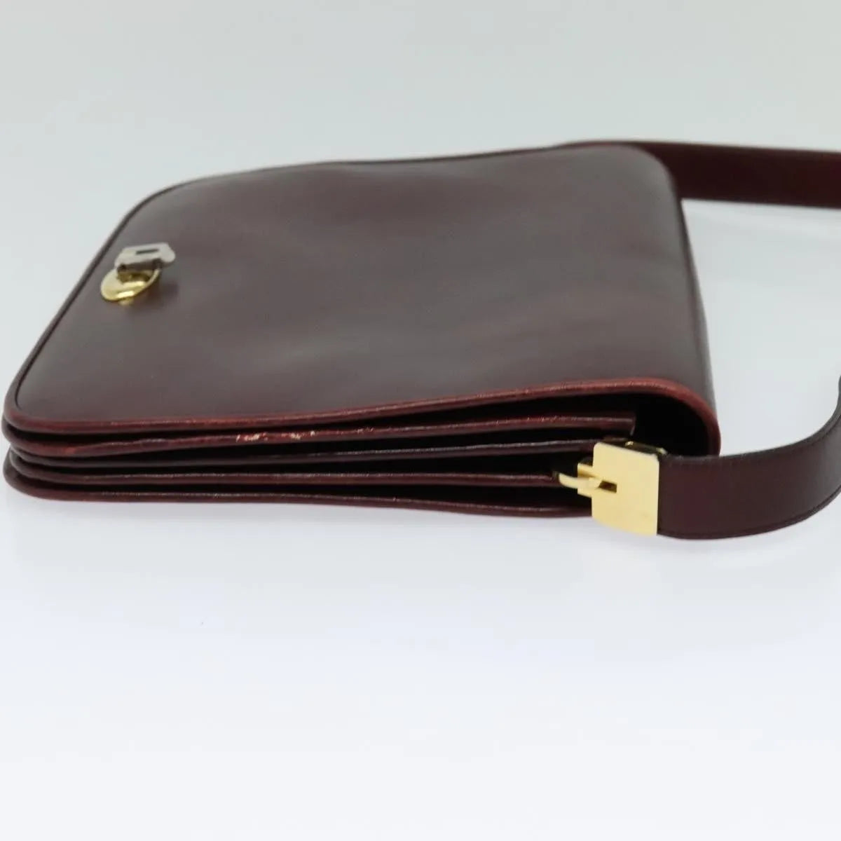 Bally Vintage Leather Burgundy Leather Shoulder Bag Bag (Pre-Owned)