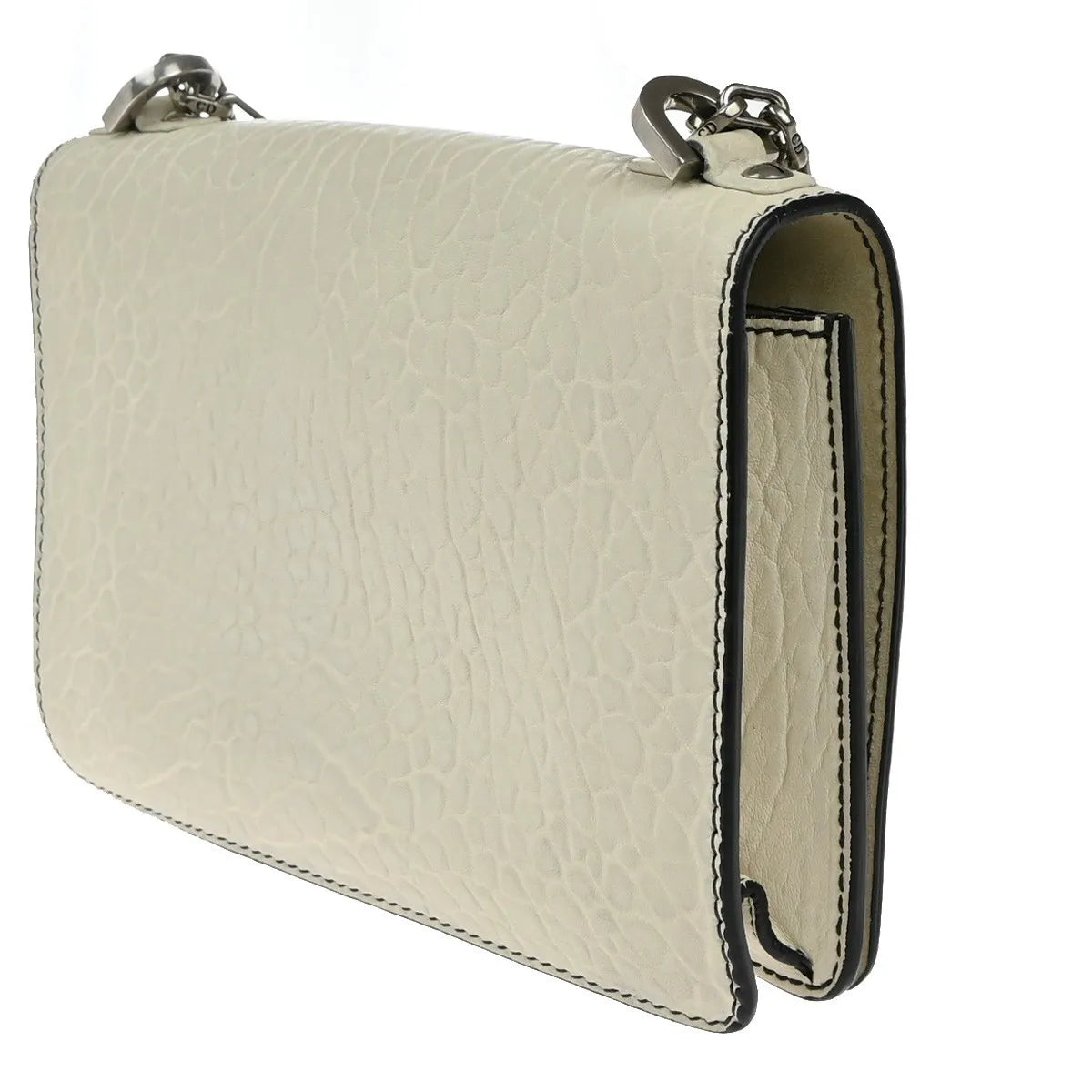 Christian Dior J'adior Flap Canyon Grained Lambskin With Mosaic Detail White Leather Shoulder Bag Bag (Pre-Owned)