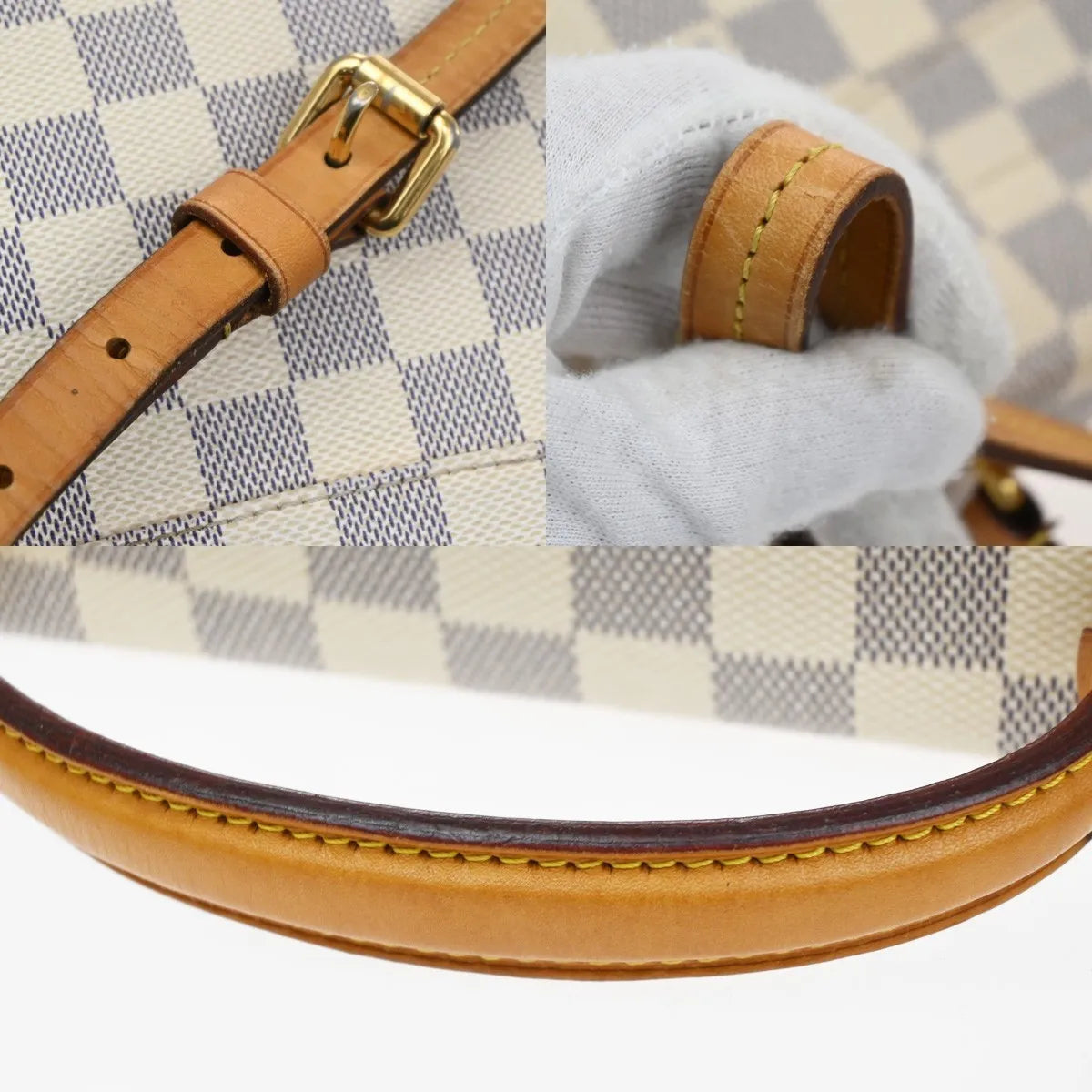 Louis Vuitton Croisette Damier White Canvas Handbag (Pre-Owned)