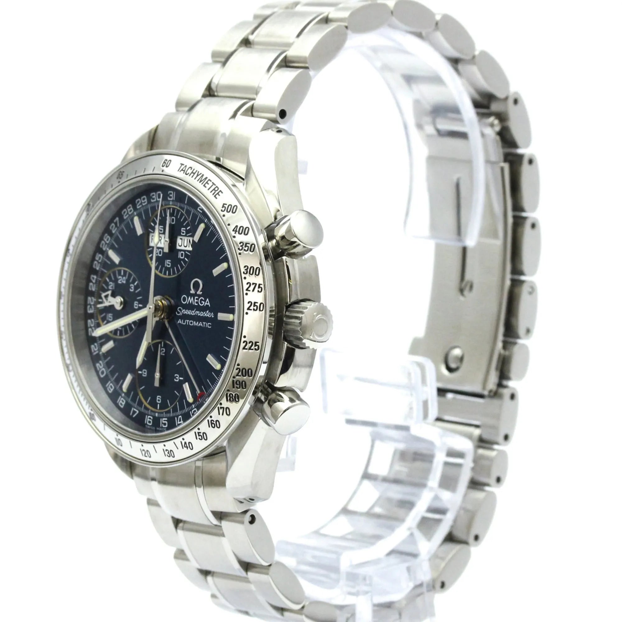 Omega Speedmaster Date/Day-Date Chronograph Automatic Stainless Steel Watch (Pre-Owned)