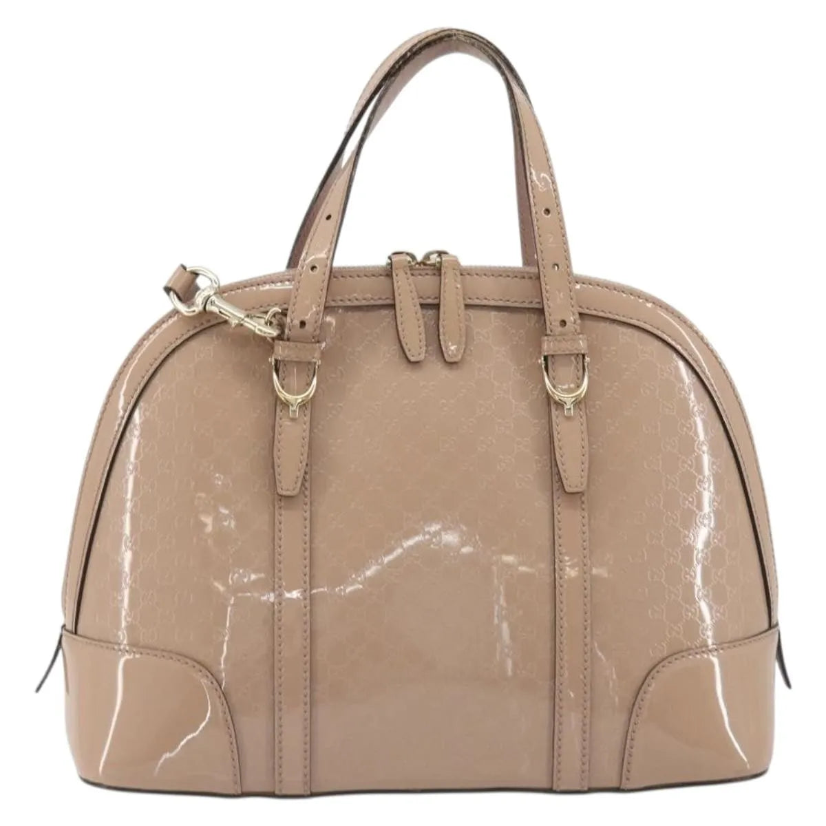Gucci Nice Top Handle Microguccissima Patent Beige Patent_Leather Handbag (Pre-Owned)
