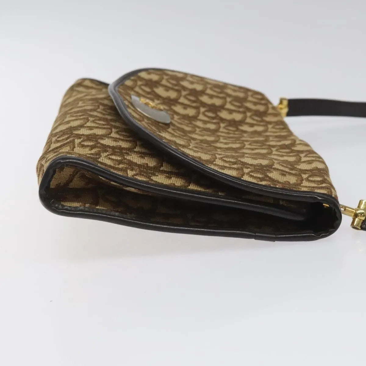 Christian Dior Vintage Trotter Flap Canvas Brown Canvas Shoulder Bag Bag (Pre-Owned)