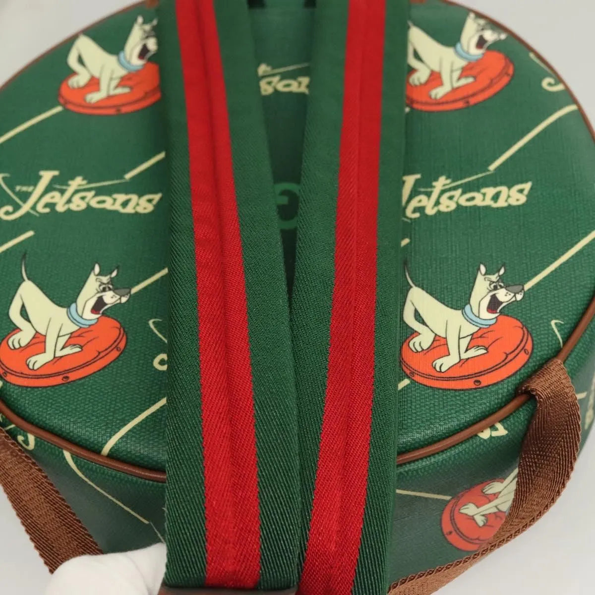 Gucci The Jetsons Web Sherry Line Roun Jetsons Web Sherry Line Pvc Green Pvc Backpack Bag (Pre-Owned)