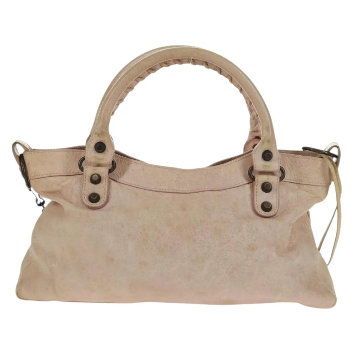 Balenciaga First Classic Studs Leather Pink Leather Handbag (Pre-Owned)