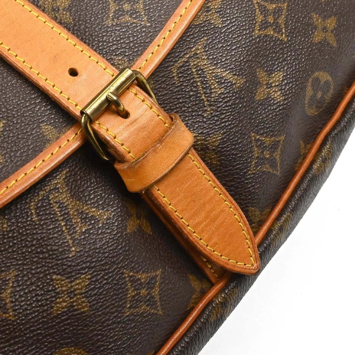 Louis Vuitton Saumur Monogram Canvas Brown Canvas Shoulder Bag Bag (Pre-Owned)
