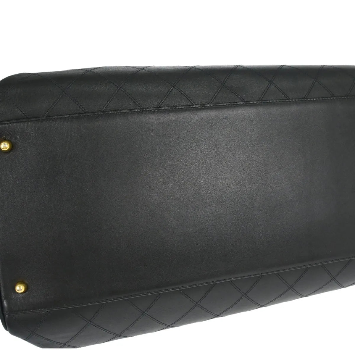 Chanel Vintage Supermodel Weekender Quilted Leather Black Leather Shoulder Bag Bag (Pre-Owned)