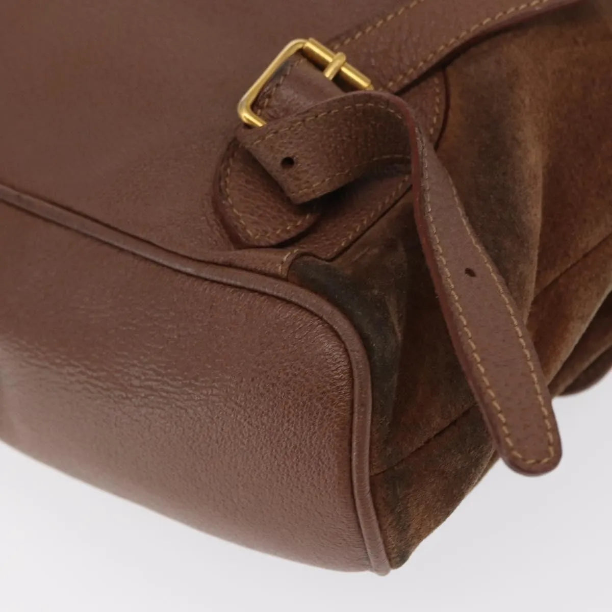 Gucci Vintage Bamboo Suede Brown Suede Backpack Bag (Pre-Owned)