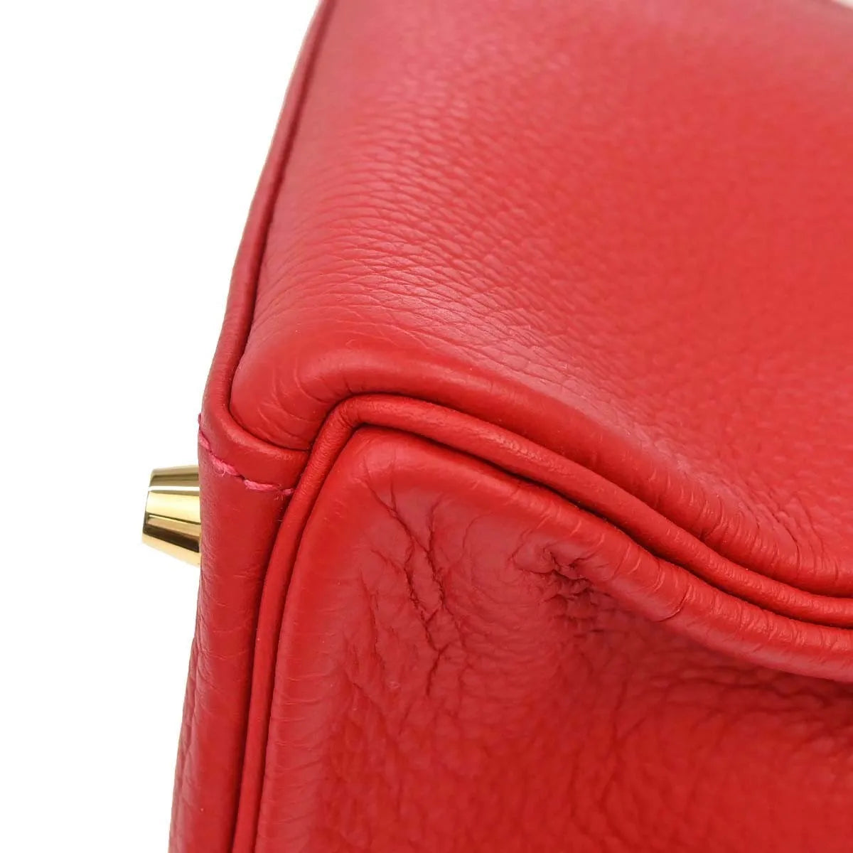 Hermes Kelly Retourne Clémence Taurillon Red Calfskin Handbag (Pre-Owned)
