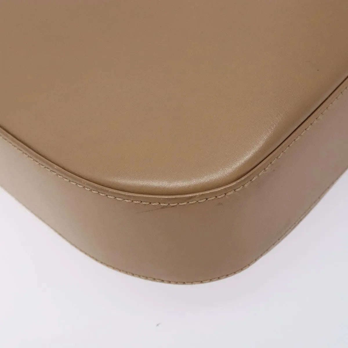 Salvatore Ferragamo Gancini Leather Beige Leather Shoulder Bag Bag (Pre-Owned)