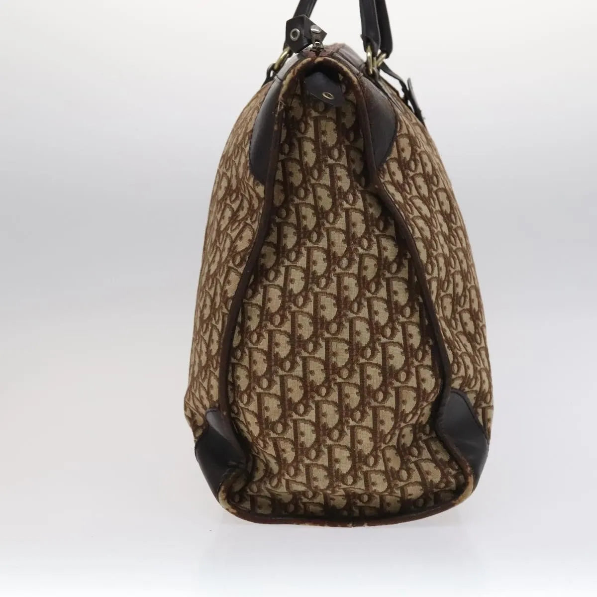 Christian Dior Vintage Trotter Boston Diorissimo Canvas Brown Canvas Handbag (Pre-Owned)