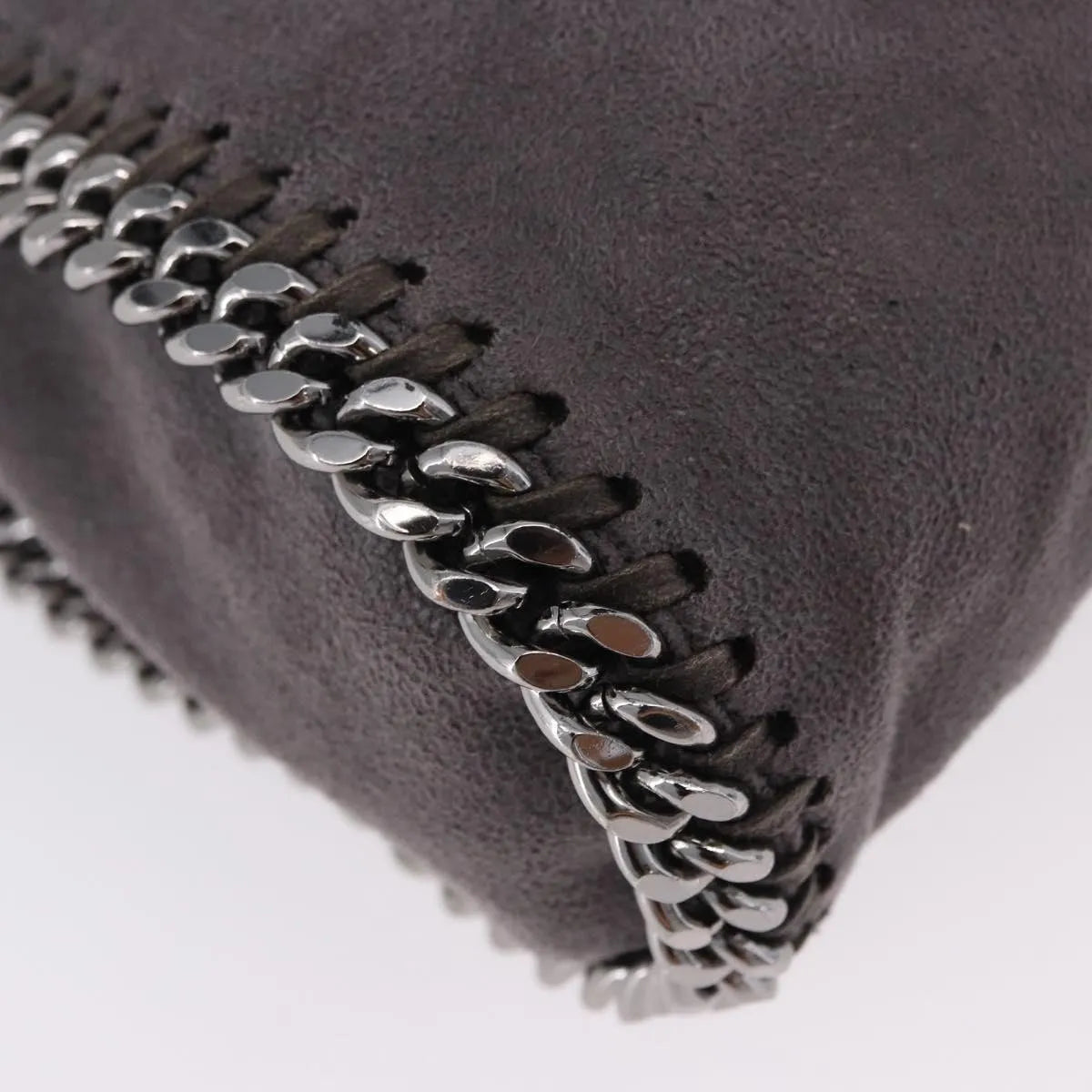 Stella Mccartney Falabella Fold Over Faux Leather Gray Polyester Shoulder Bag Bag (Pre-Owned)