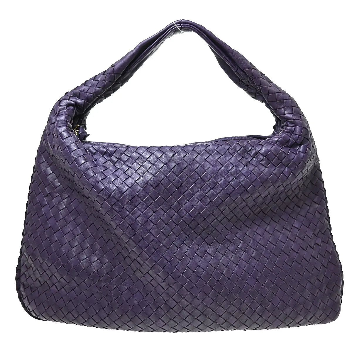 Bottega Veneta Veneta Hobo Intrecciato Nappa Purple Leather Handbag (Pre-Owned)