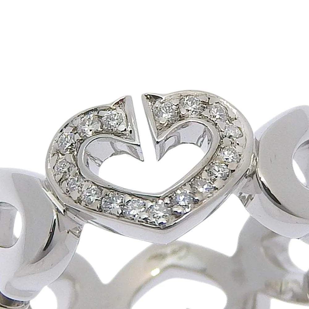 Cartier C Heart Of Cartier 18K White Gold With Diamonds Silver White_Gold Ring Jewelry (Pre-Owned)