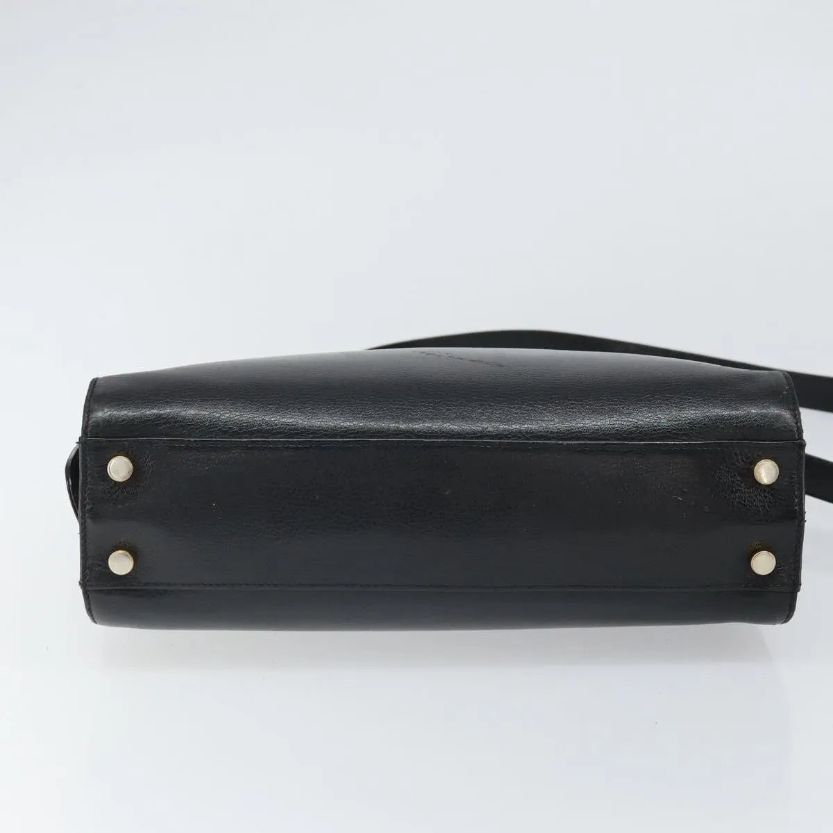 Salvatore Ferragamo Gancini Leather Black Leather Shoulder Bag Bag (Pre-Owned)