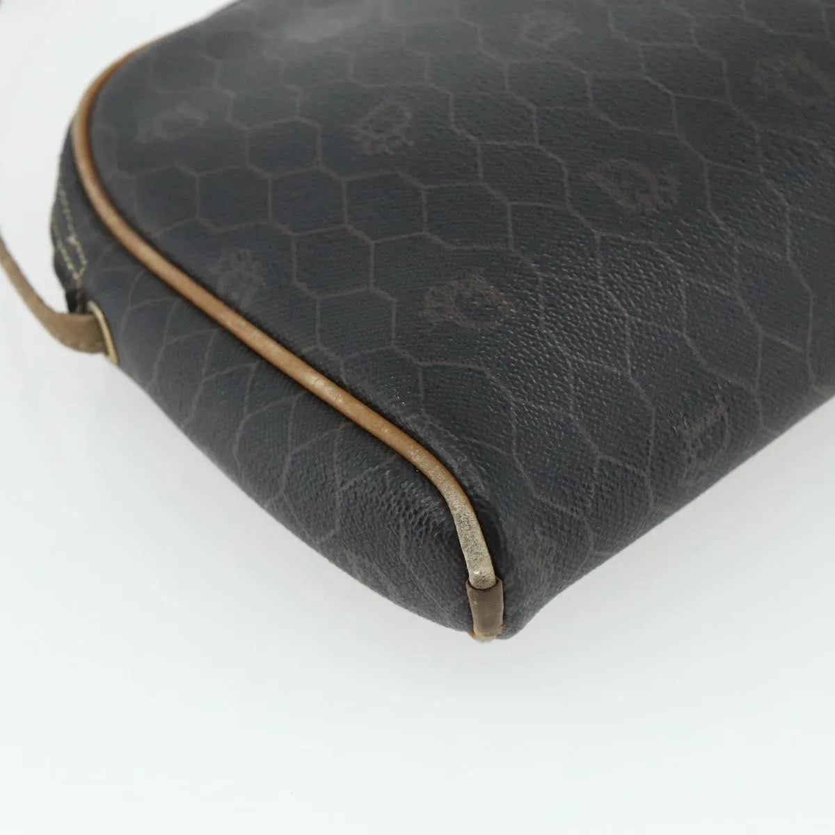 Christian Dior Vintage Honeycomb Canvas Black Canvas Shoulder Bag Bag (Pre-Owned)