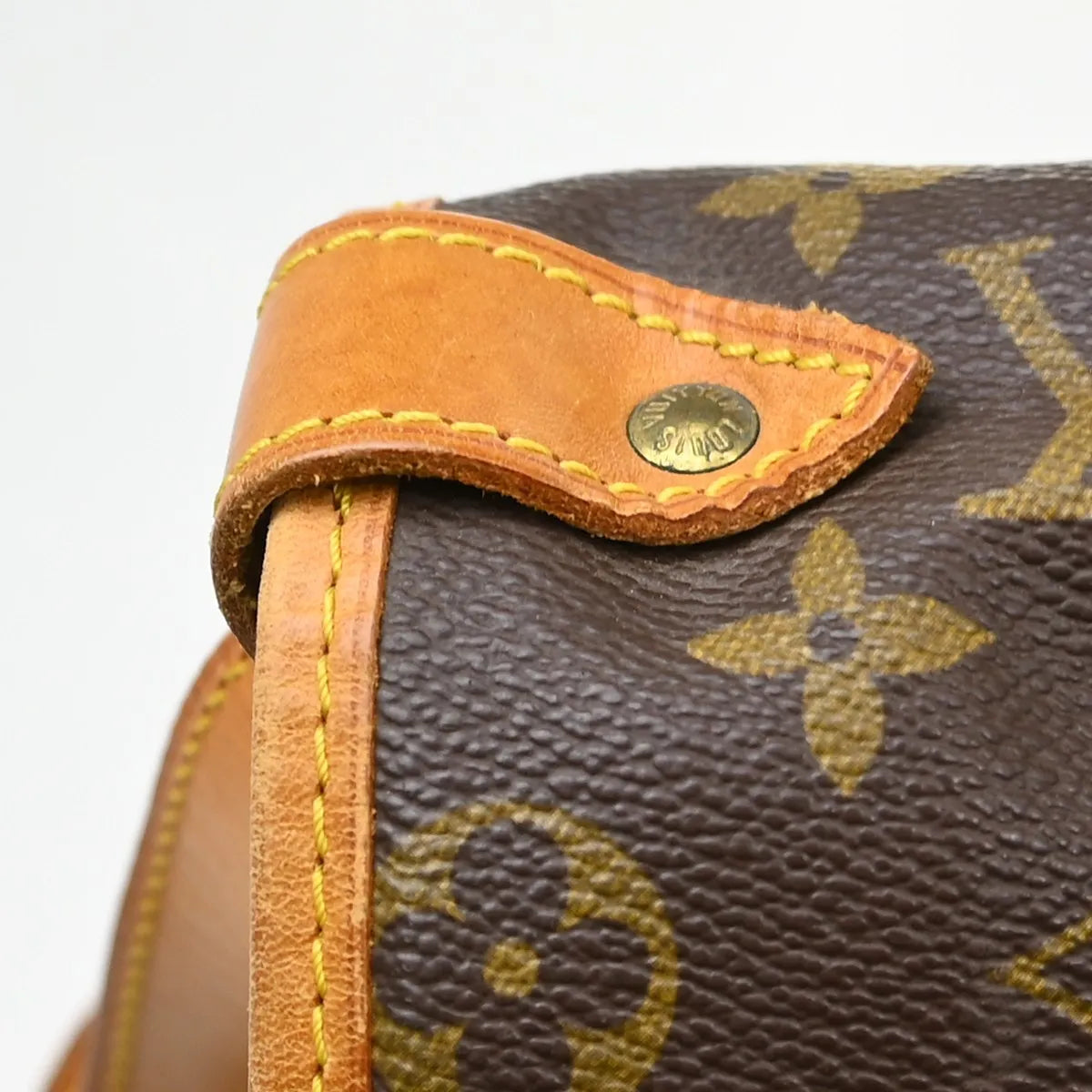 Louis Vuitton Saumur Handbag Monogram Canvas Brown Canvas Shoulder Bag Bag (Pre-Owned)