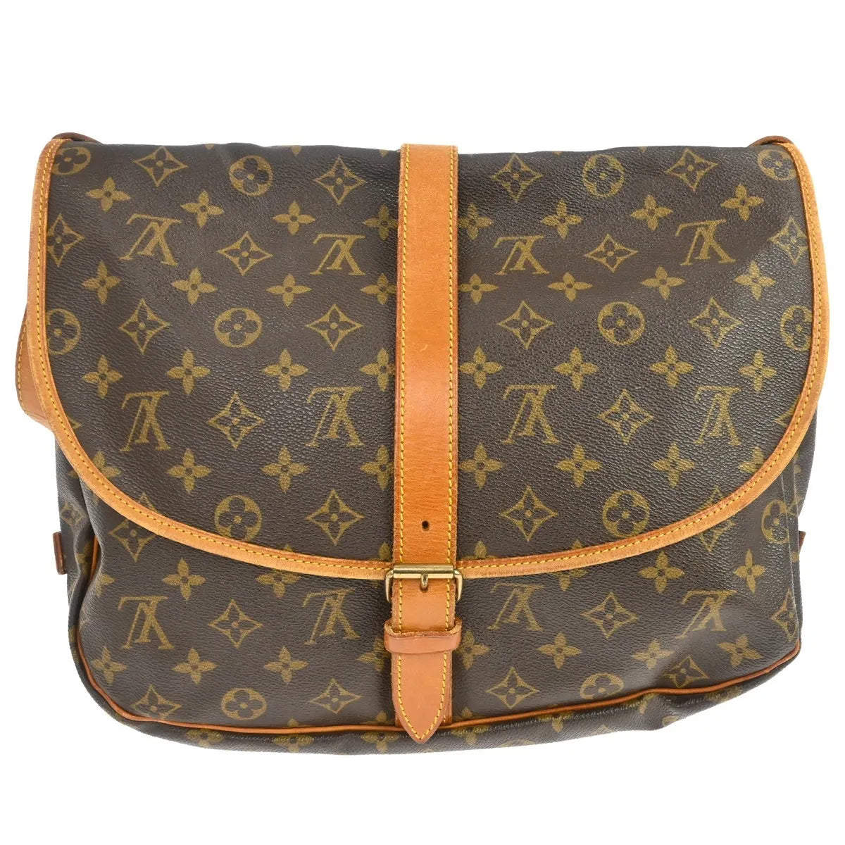 Louis Vuitton Saumur Monogram Canvas Brown Canvas Shoulder Bag Bag (Pre-Owned)