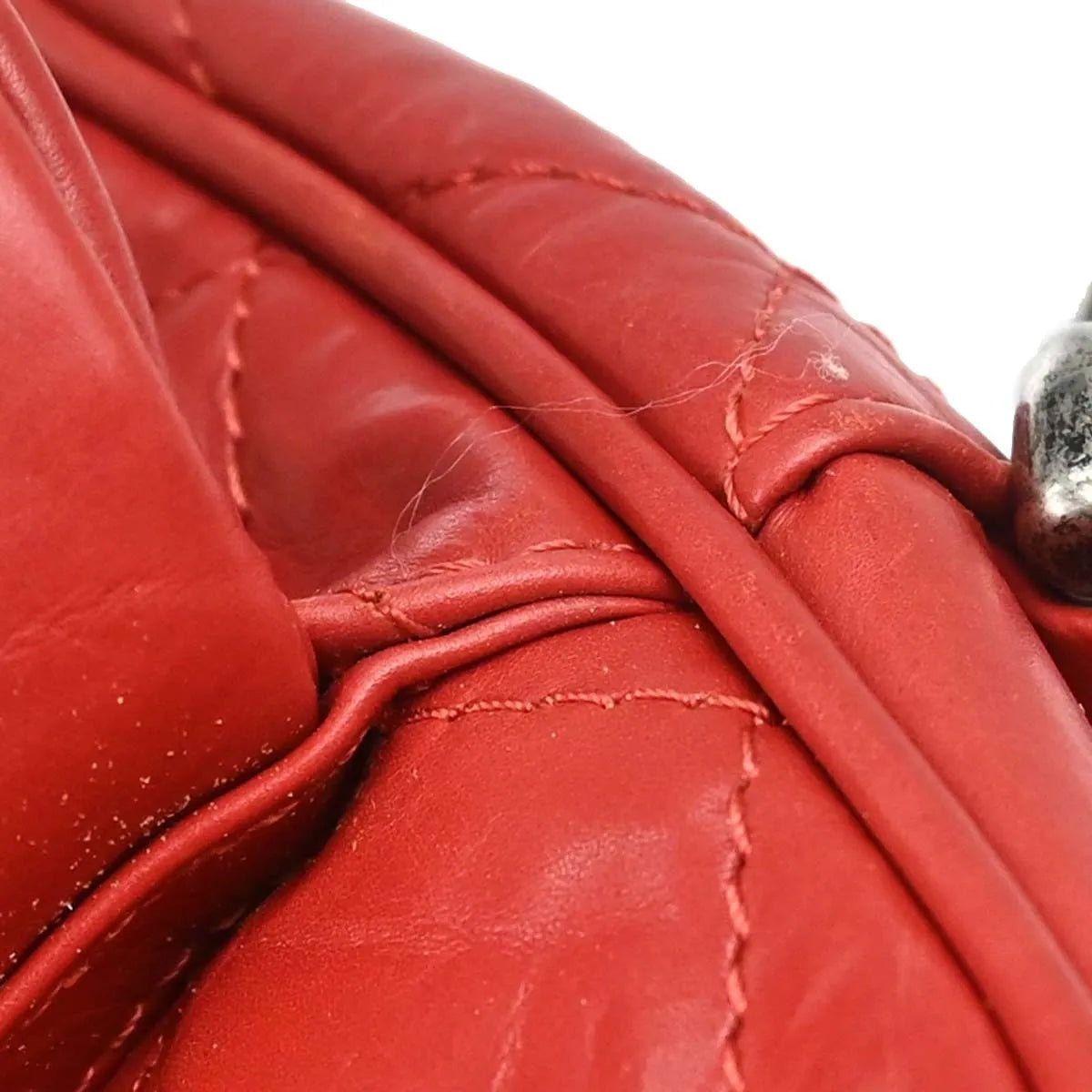 Chanel Casual Rock Airlines Flap Quilted Crumpled Calfskin Red Calfskin Shoulder Bag Bag (Pre-Owned)
