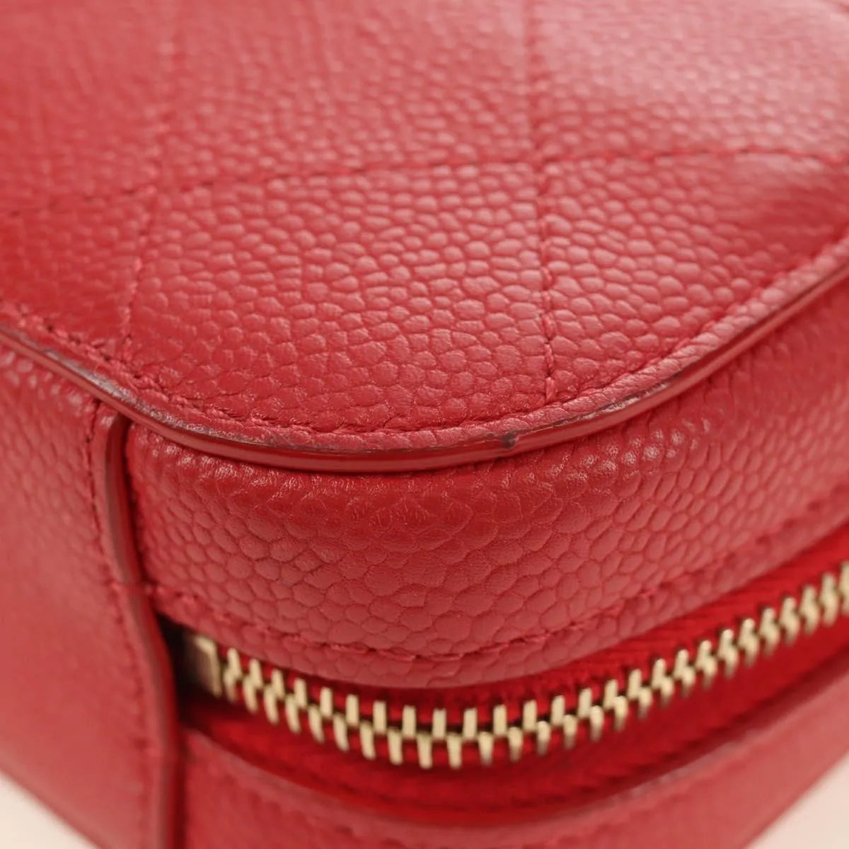 Chanel Chic Affinity Belt Stitched Caviar Red Leather Shoulder Bag Bag (Pre-Owned)