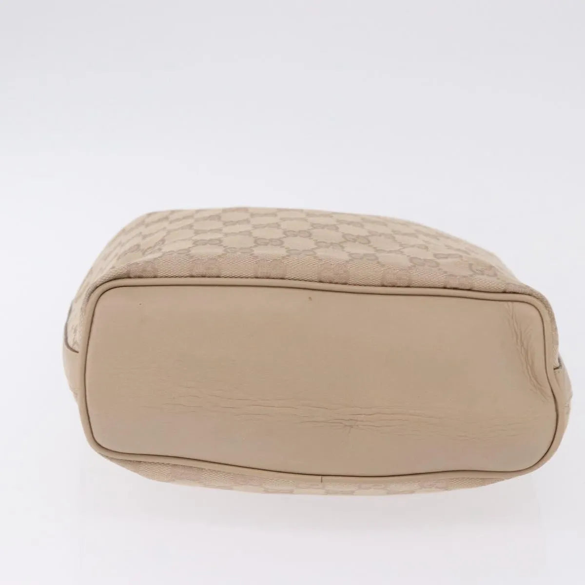 Gucci Zip Hobo Canvas Beige Canvas Handbag (Pre-Owned)