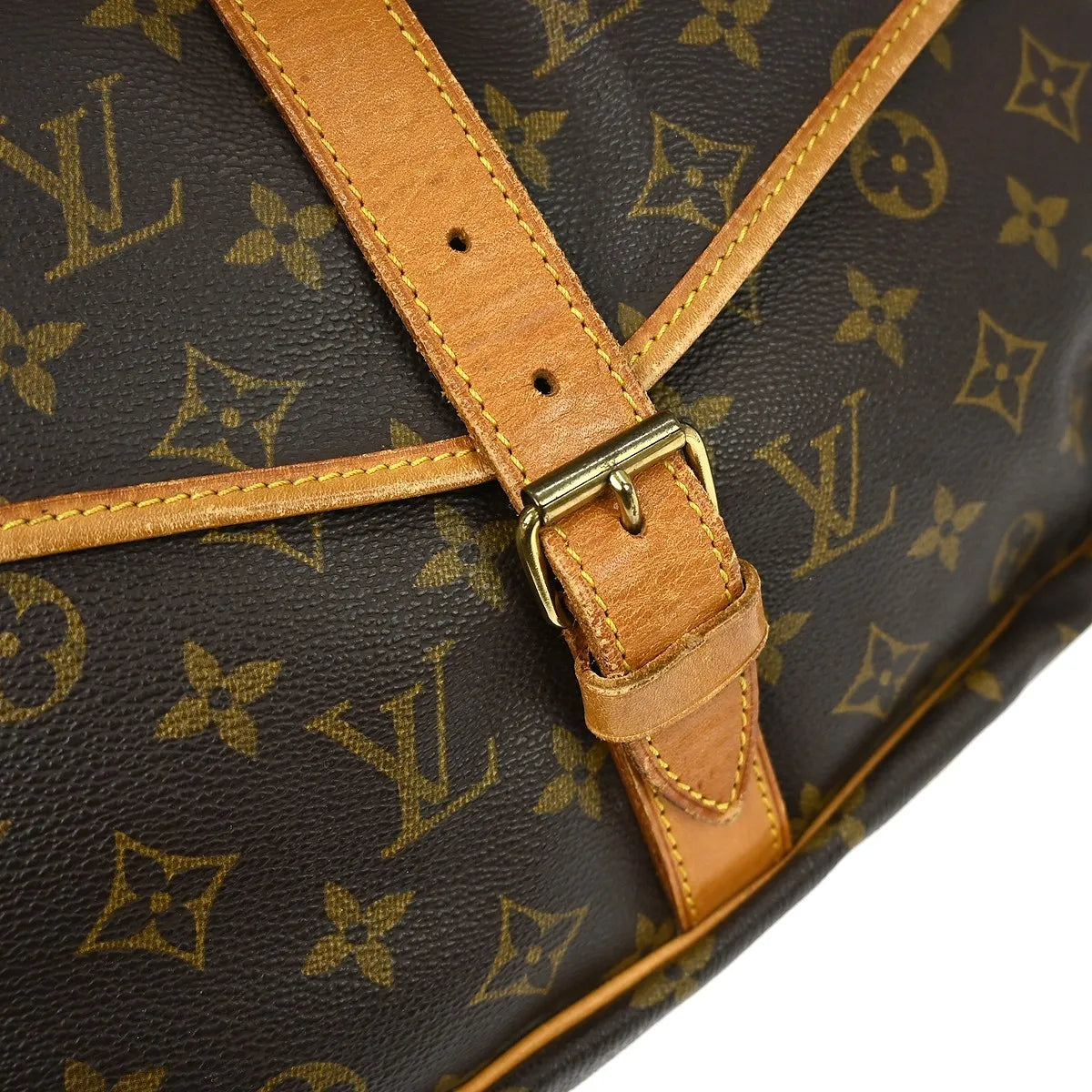 Louis Vuitton Saumur Monogram Canvas Brown Canvas Shoulder Bag Bag (Pre-Owned)