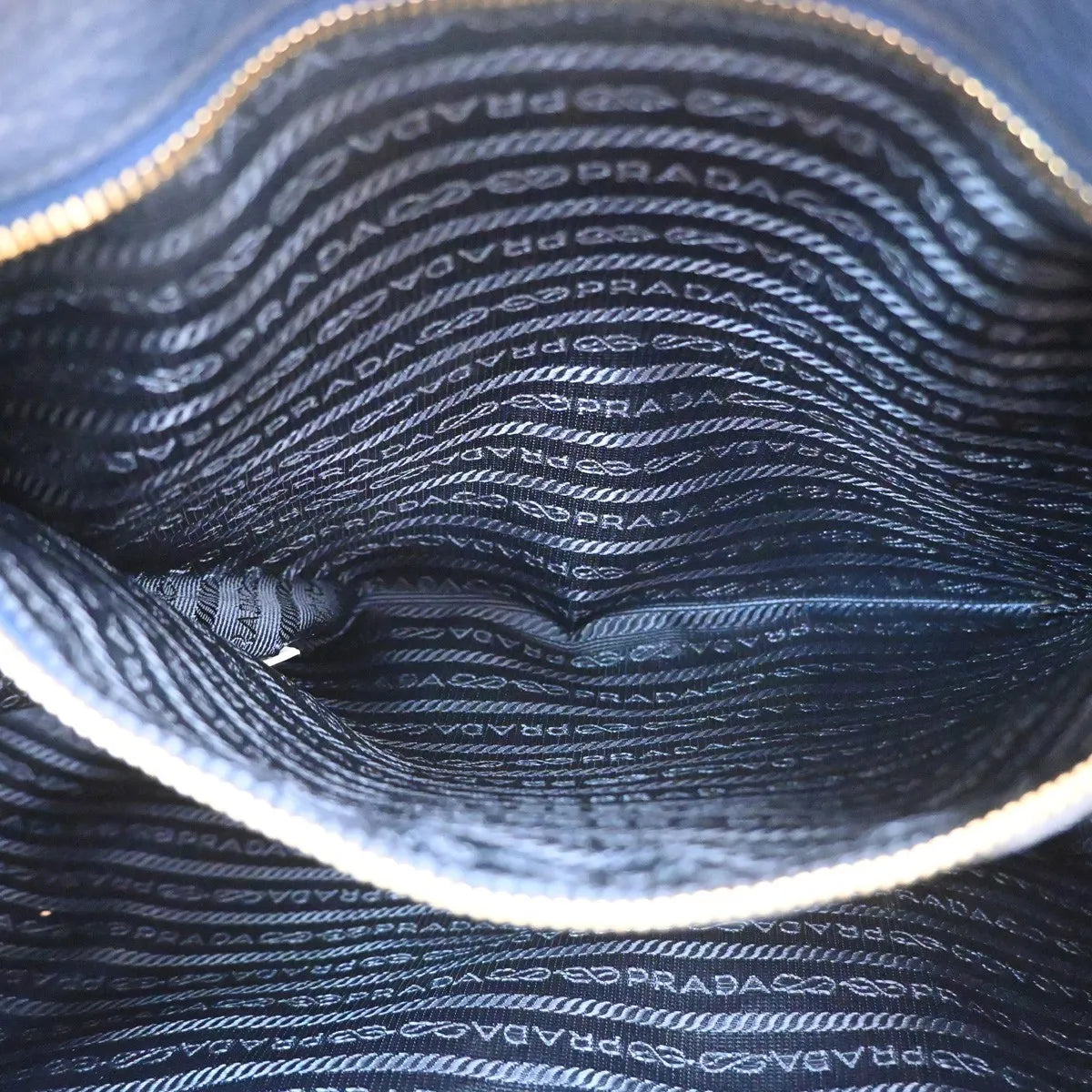 Prada Shopping Tote Vitello Daino Navy Leather Tote Bag Bag (Pre-Owned)