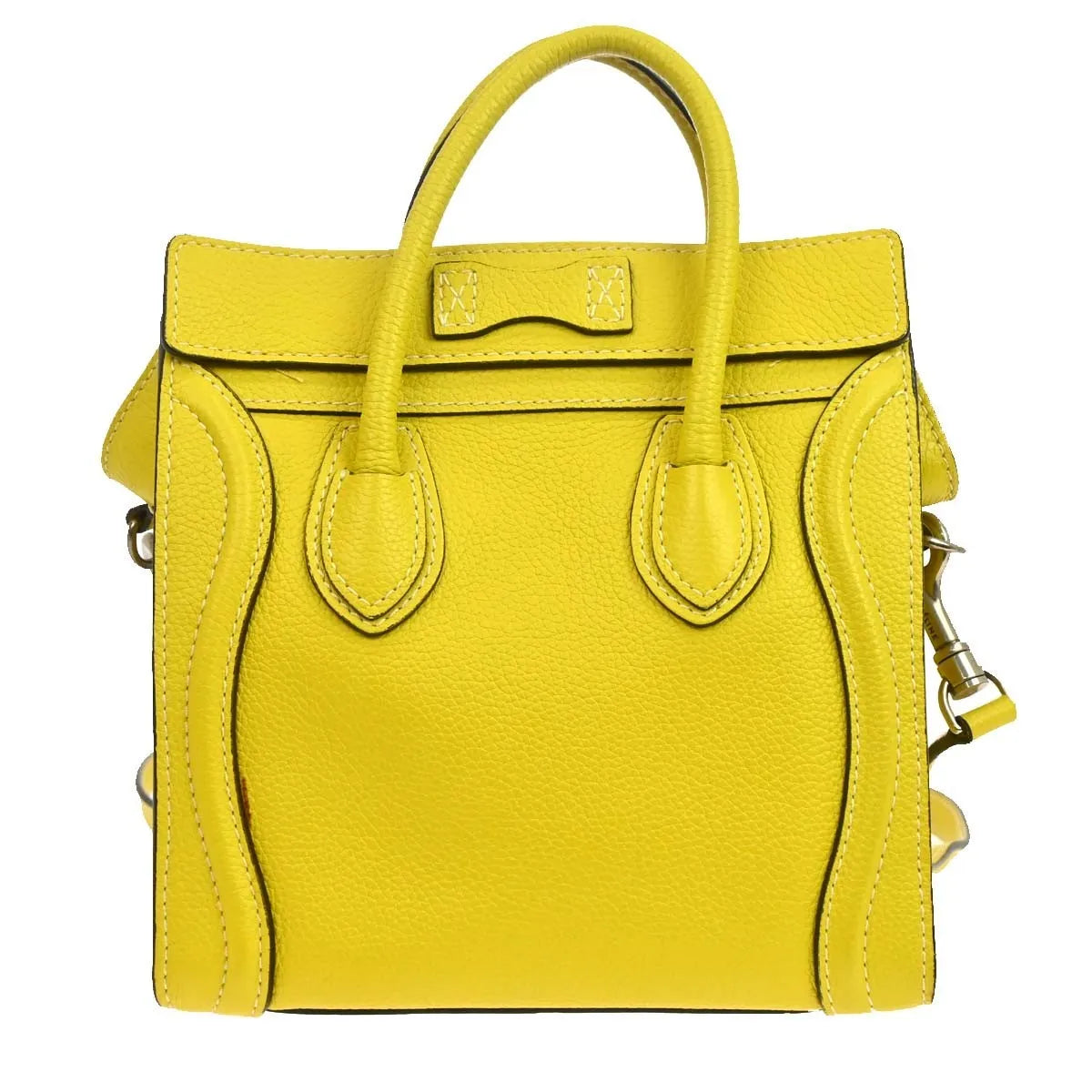 Celine Luggage Grainy Leather Yellow Leather Tote Bag Bag (Pre-Owned)