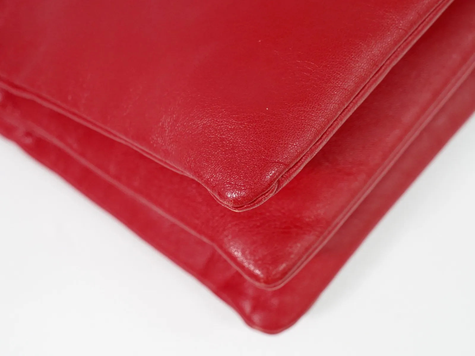 Celine Trio Leather Red Leather Shoulder Bag Bag (Pre-Owned)