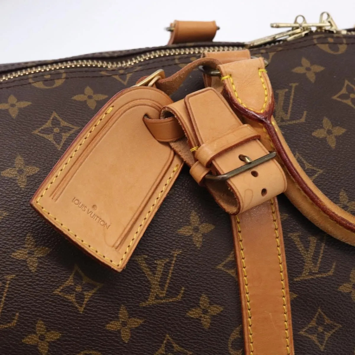Louis Vuitton Keepall Bandoulière Monogram Brown Canvas Travel Bag Bag (Pre-Owned)