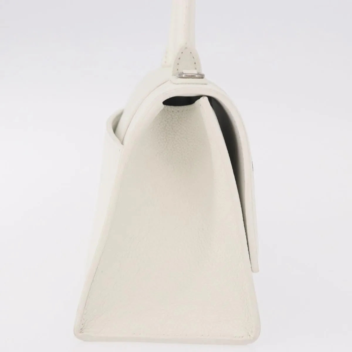 Balenciaga Hourglass Top Handle Leather White Leather Handbag (Pre-Owned)