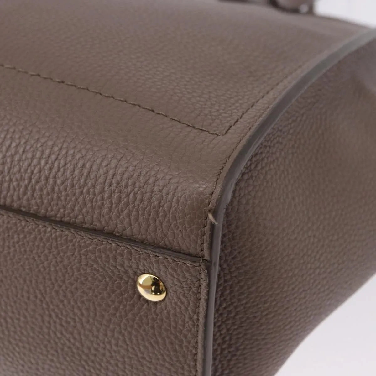 Salvatore Ferragamo Amy Tote Pebbled Leather Beige Leather Tote Bag Bag (Pre-Owned)