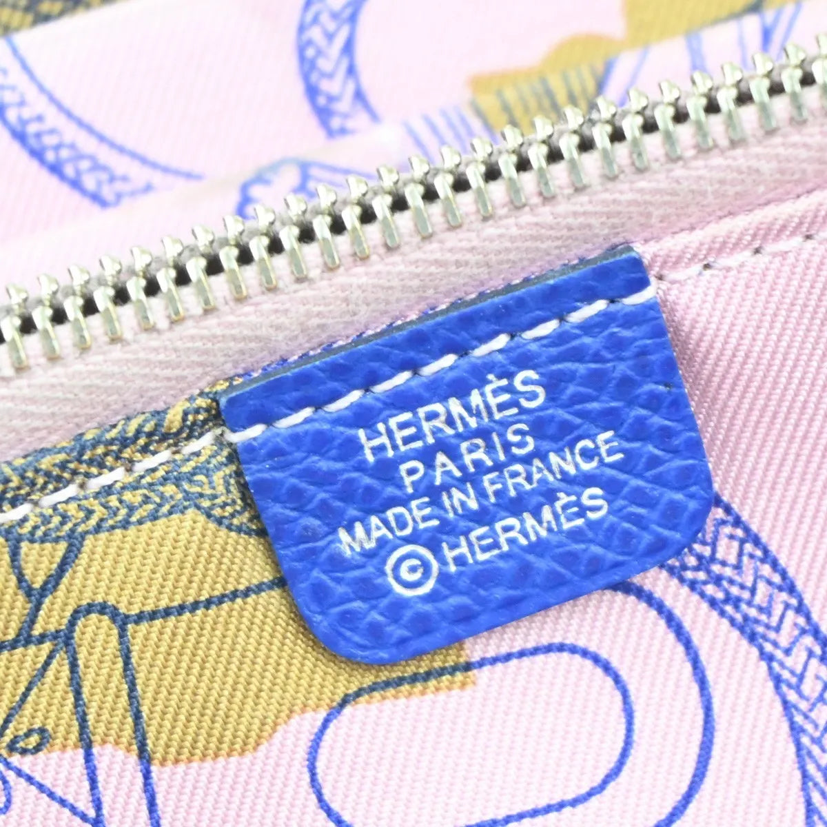Hermes Azap Zip Around Silk'in Epsom Blue Leather Wallets Accessory (Pre-Owned)