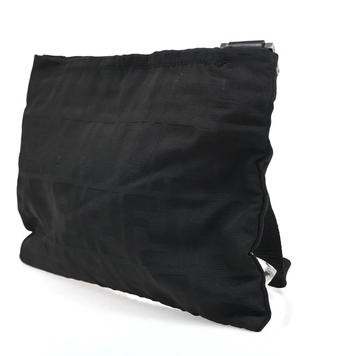 Fendi Logo Zucca Zucca Black Canvas Shoulder Bag Bag (Pre-Owned)