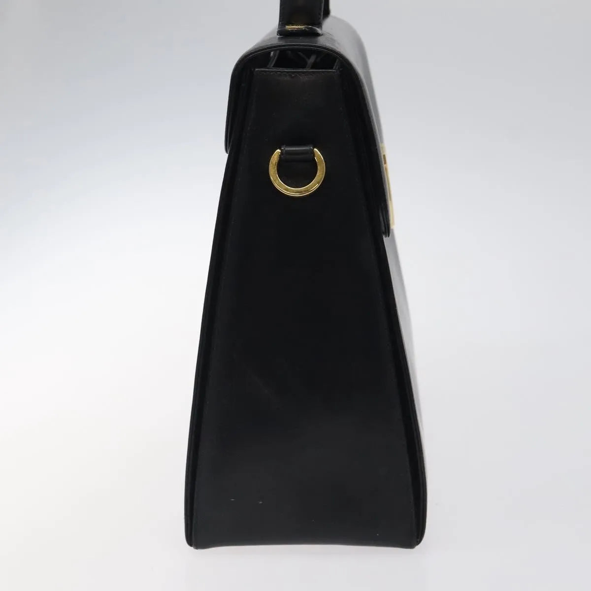 Salvatore Ferragamo Convertible Top Handle Leather Black Leather Handbag (Pre-Owned)