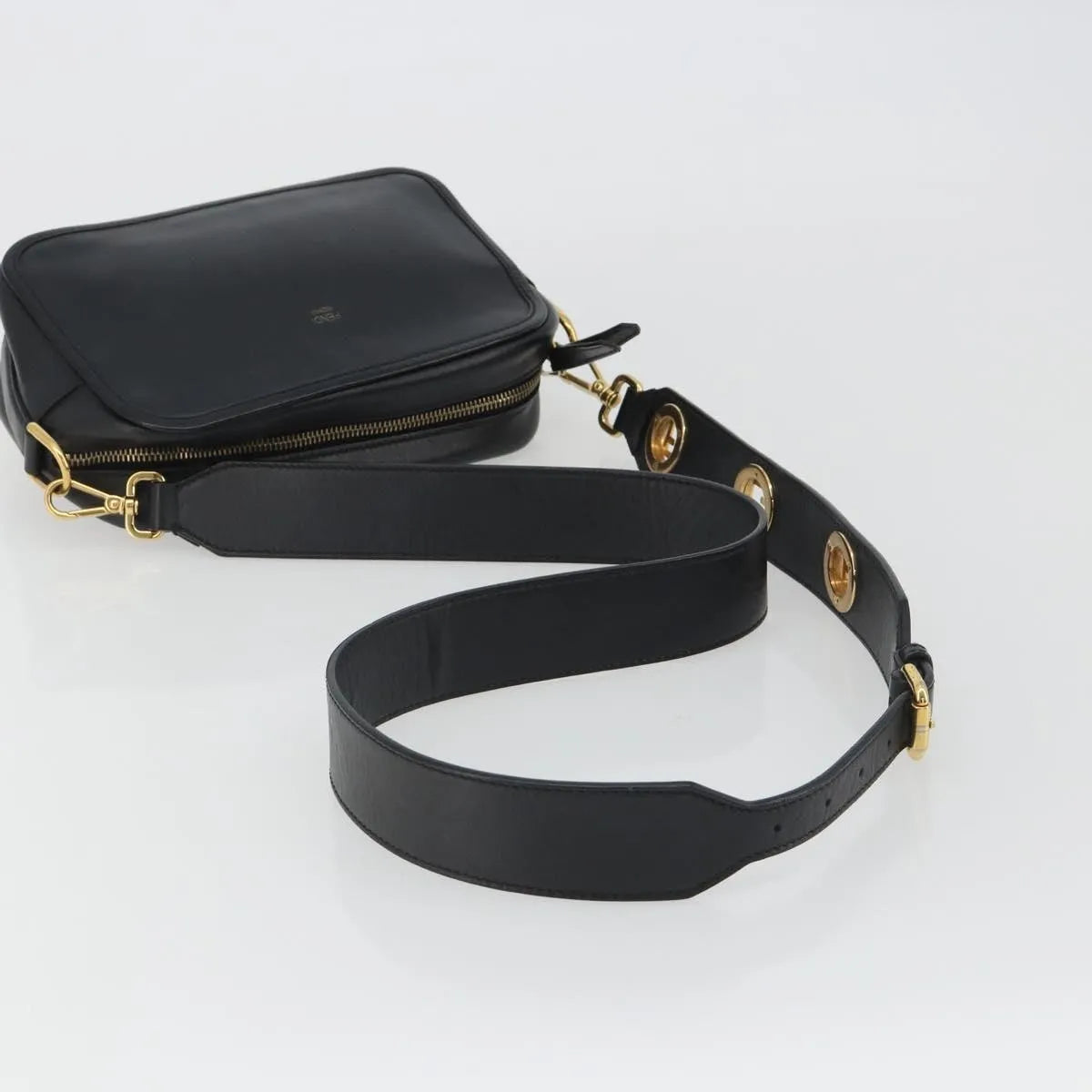 Fendi F Is Fendi Camera Leather Navy Leather Shoulder Bag Bag (Pre-Owned)