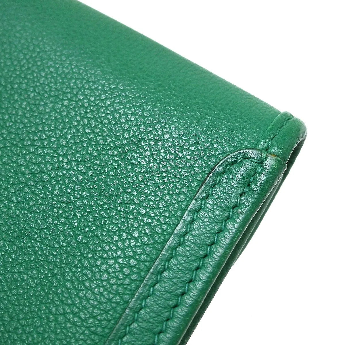 Hermes Jige Elan Clutch Epsom Green Leather Clutche & Pouche Bag (Pre-Owned)