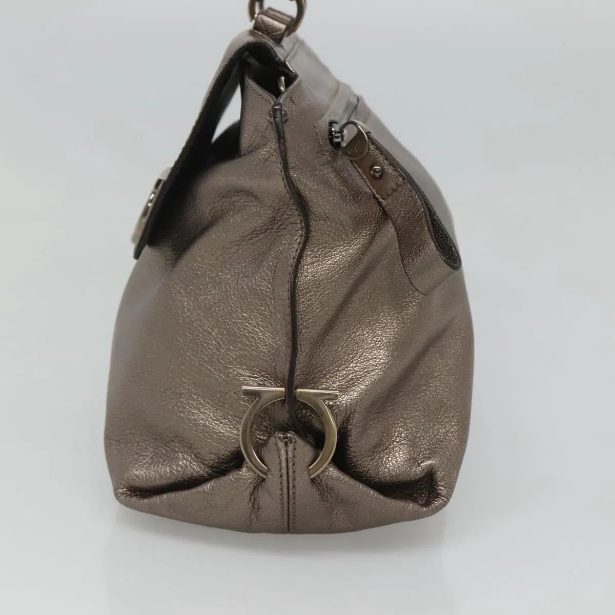 Salvatore Ferragamo Sofia Satchel Leather Gold Leather Handbag (Pre-Owned)