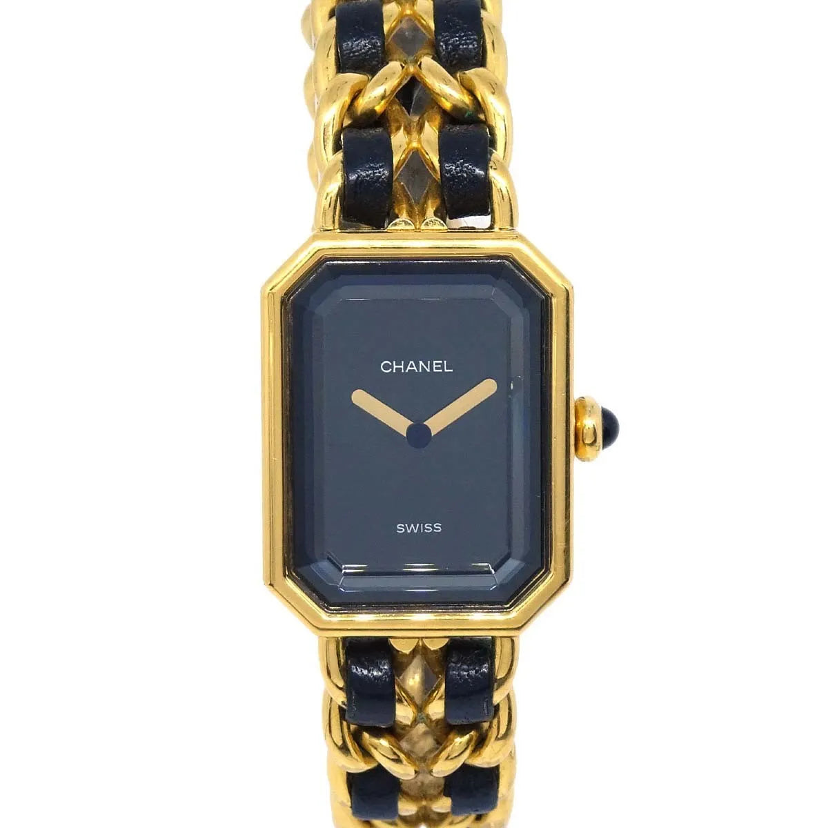 Chanel Premiere Rock Quartz Plated Metal And Leather Watch (Pre-Owned)