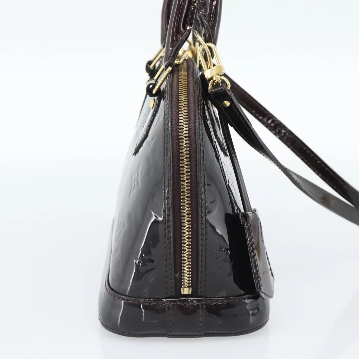 Louis Vuitton Alma Patent Leather Brown Patent_Leather Handbag (Pre-Owned)