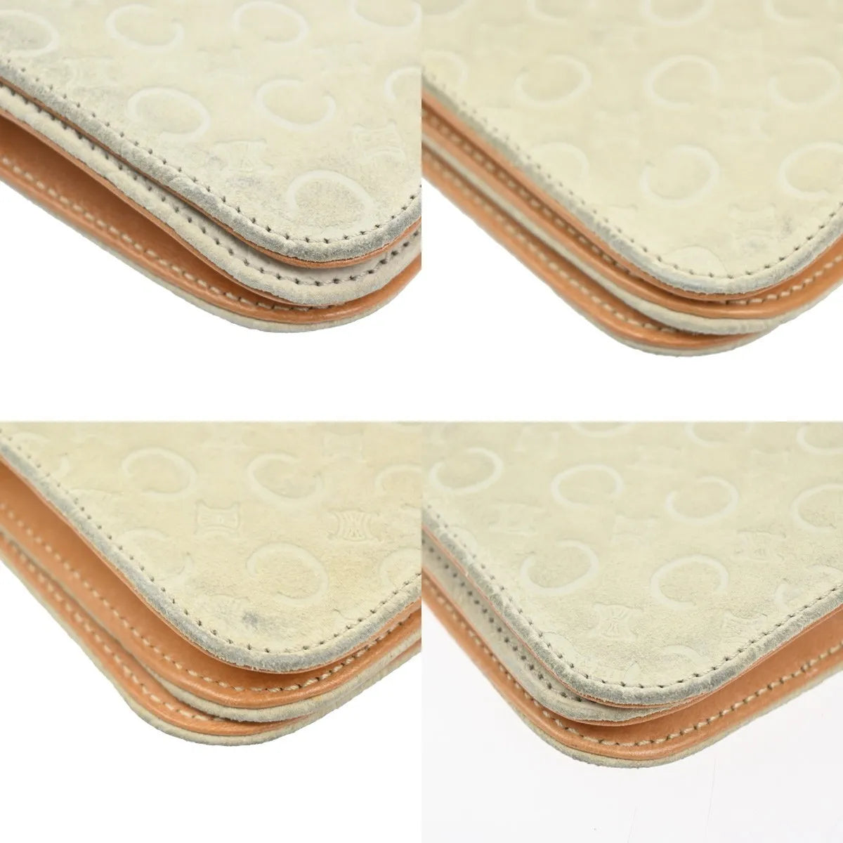 Celine C Macadam Shoulder Suede Beige Suede Clutche & Pouche Bag (Pre-Owned)
