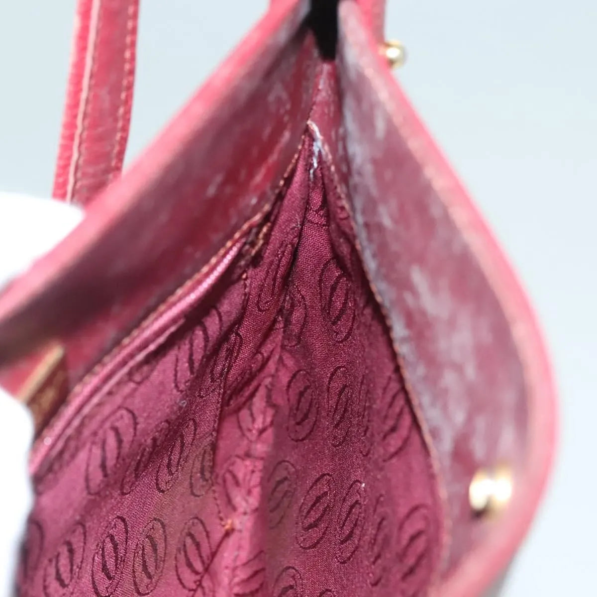 Cartier Vintage Must De Cartier Leather Burgundy Leather Shoulder Bag Bag (Pre-Owned)