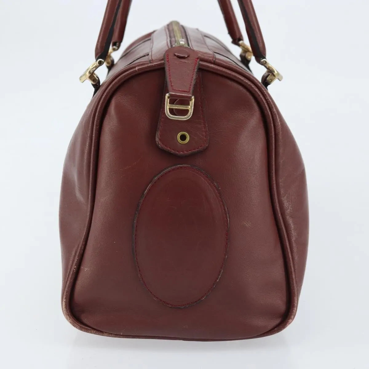 Cartier Must De Cartier Leather Burgundy Leather Handbag (Pre-Owned)