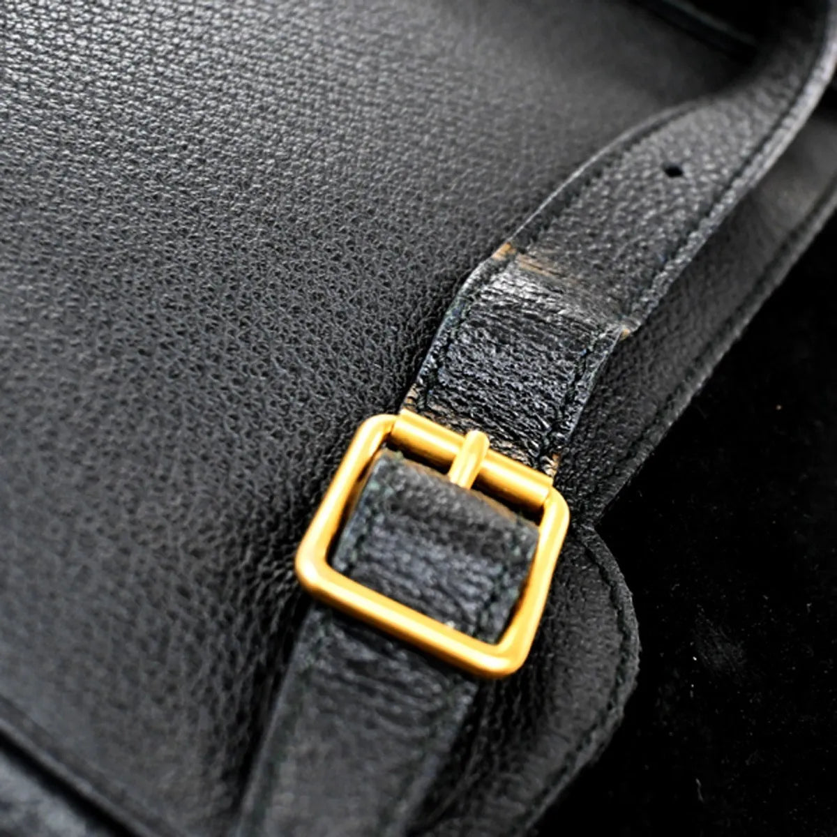 Gucci Vintage Bamboo Suede Black Suede Backpack Bag (Pre-Owned)