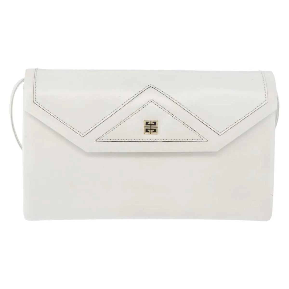 Givenchy Vintage 4G Leather White_Gold Leather Shoulder Bag Bag (Pre-Owned)