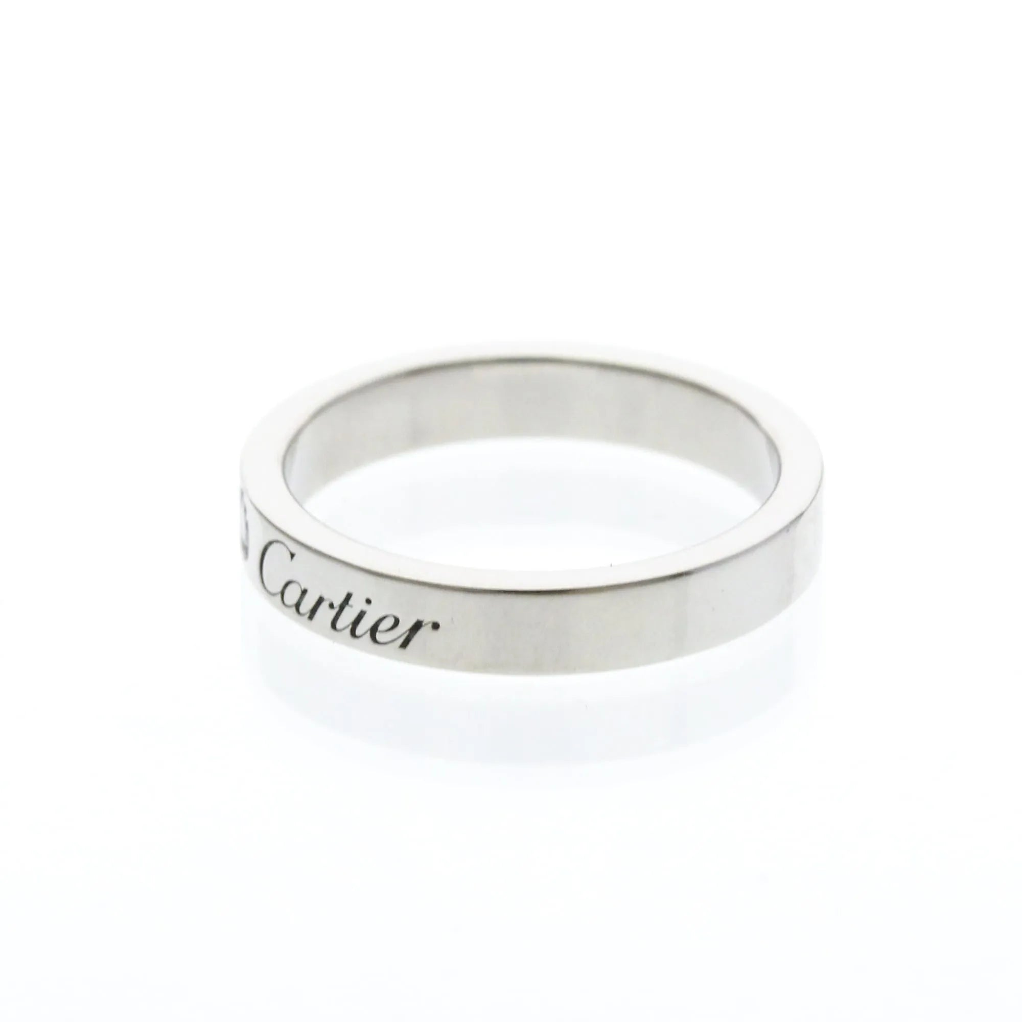 Cartier C De Cartier Wedding Band Platinum With Diamond Silver Platinum Ring Jewelry (Pre-Owned)